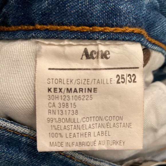 Acne Studios Kex Marine Skinny Raw Hem Stretch Jean, 25x30, EUC, $310 MSRP - Picture 7 of 12